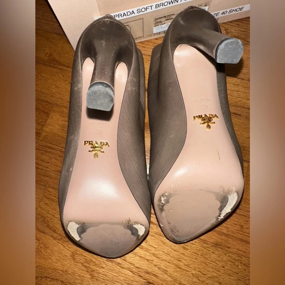 Prada Women's Soft Brown Platform Ankle Boots Size 40 Women’s - Picture 6 of 9